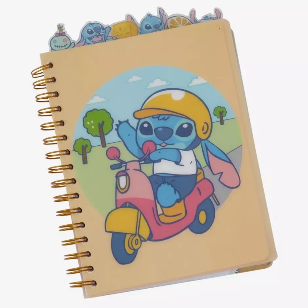DISNEY LILO & STITCH Motorcycle Traveling Stitch TAB JOURNAL! Wire-Bound Lined